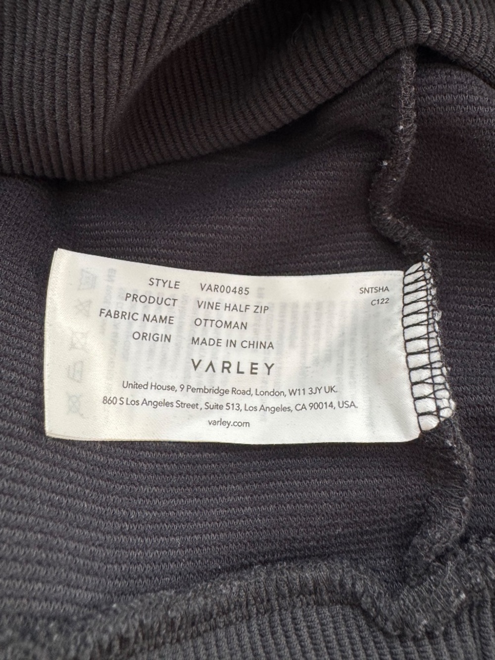 Varley Vine Half Zip Ottoman Sweatshirt Black XL - Picture 9 of 10